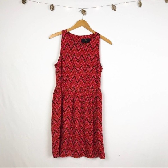 Jack by BB Dakota Red Chevron Cutout Dress M Medium - Picture 5 of 9